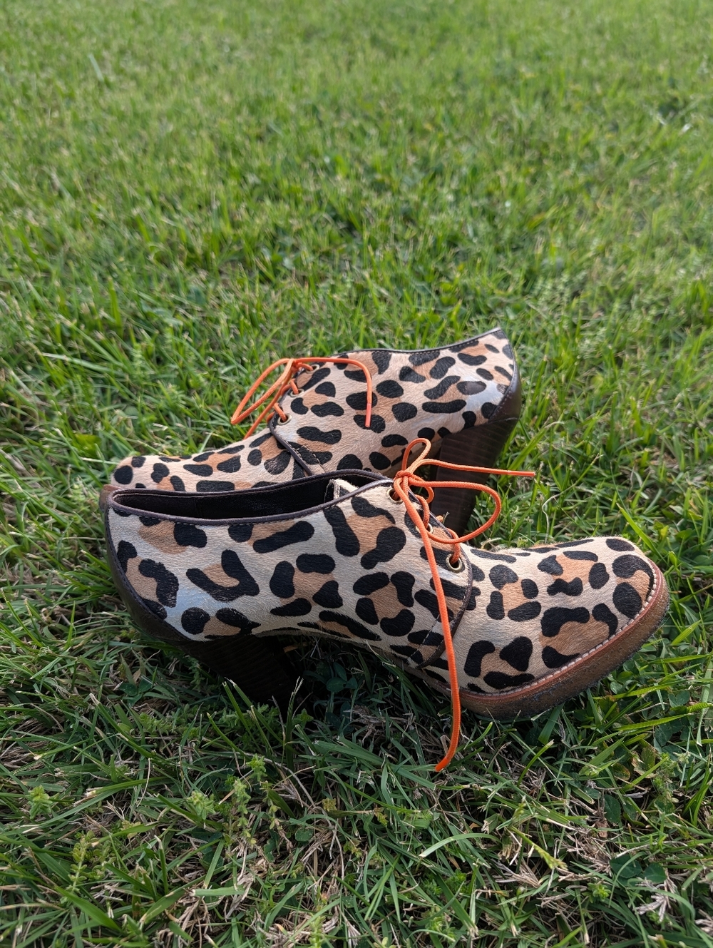 🐆 Vintage Y2K Coach Tullah Leopard Print Lace-Up Calf Hair Ankle Booties, 9B - Picture 10 of 13